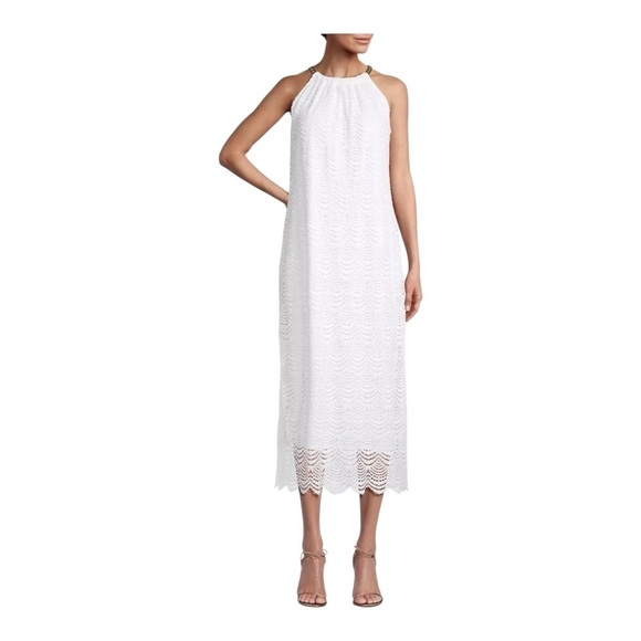 LILLY PULITZER White Lace Midi Dress M | Bridal Shower Rehearsal Dinner NWT - Picture 10 of 12